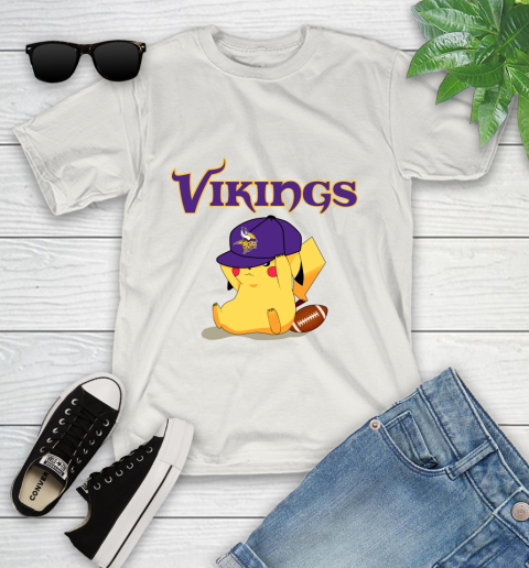 NFL Pikachu Football Sports Minnesota Vikings Youth T-Shirt 12