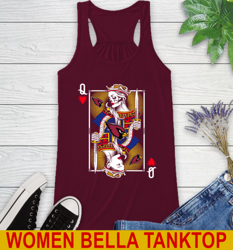 NFL Football Arizona Cardinals The Queen Of Hearts Card Shirt Racerback Tank 2