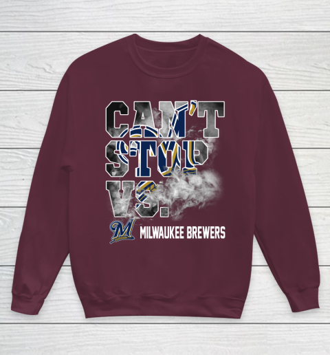 MLB Milwaukee Brewers Baseball Can't Stop Vs Brewers Youth Sweatshirt 4