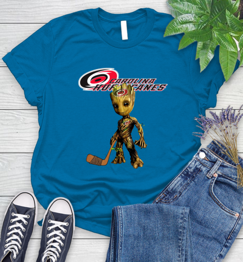 Carolina Hurricanes NHL Hockey Groot Marvel Guardians Of The Galaxy Women's T-Shirt 7