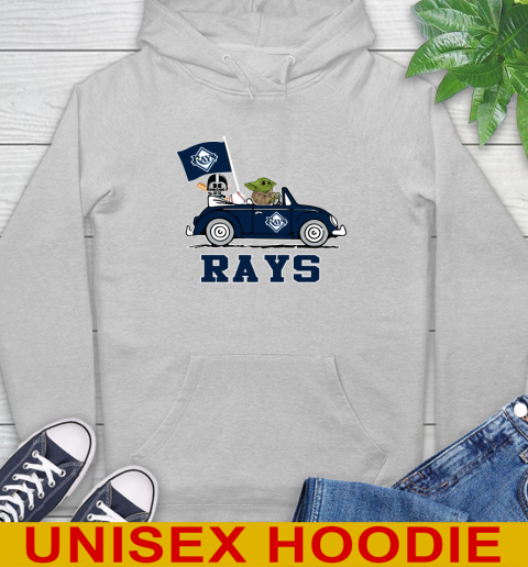 MLB Baseball Tampa Bay Rays Darth Vader Baby Yoda Driving Star Wars Shirt Hoodie 6