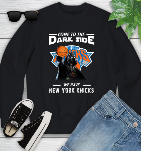 NBA Come To The Dark Side We Have New York Knicks Star Wars Darth Vader Basketball Youth Sweatshirt