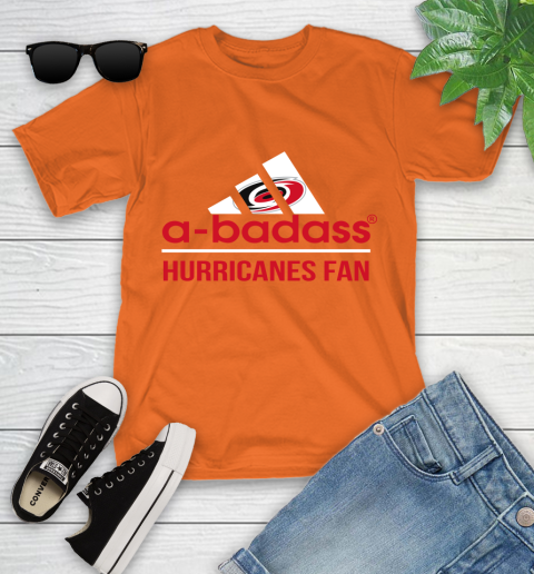 NHL A Badass Carolina Hurricanes Fan Adidas Hockey Sports Youth T-Shirt 9