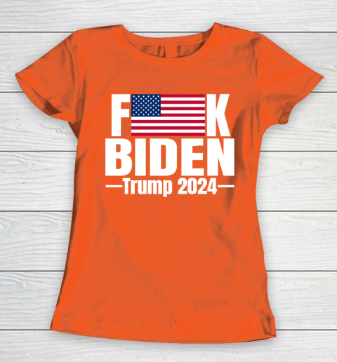 Fuck Biden American Flag Trump 2024 Women's T-Shirt 3