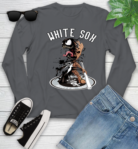 MLB Chicago White Sox Baseball Venom Groot Guardians Of The Galaxy Youth Long Sleeve 8
