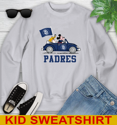 MLB Baseball San Diego Padres Pluto Mickey Driving Disney Shirt Youth Sweatshirt 4