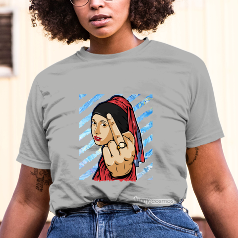 Air Jordan 1 Spider man Matching Sneaker Tshirt The girl With The Pearl Earing Middle Finger Red and White Jordan Tshirt