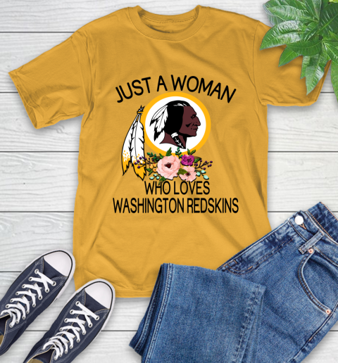 NFL Just A Woman Who Loves Washington Redskins Football Sports T-Shirt 2