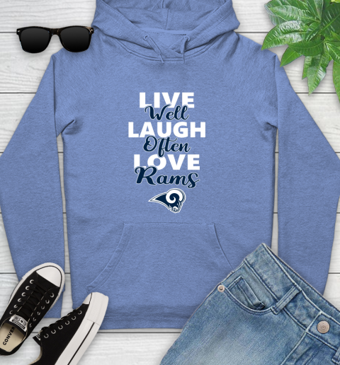 NFL Football Los Angeles Rams Live Well Laugh Often Love Shirt Youth Hoodie 11