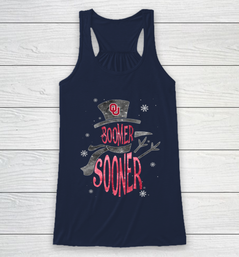 Oklahoma Sooners Christmas Snowman Racerback Tank 8
