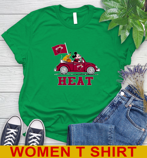 NBA Basketball Miami Heat Pluto Mickey Driving Disney Shirt Women's T-Shirt 6