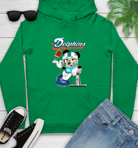 NFL Miami Dolphins Mickey Mouse Disney Super Bowl Football T Shirt Youth Hoodie 7