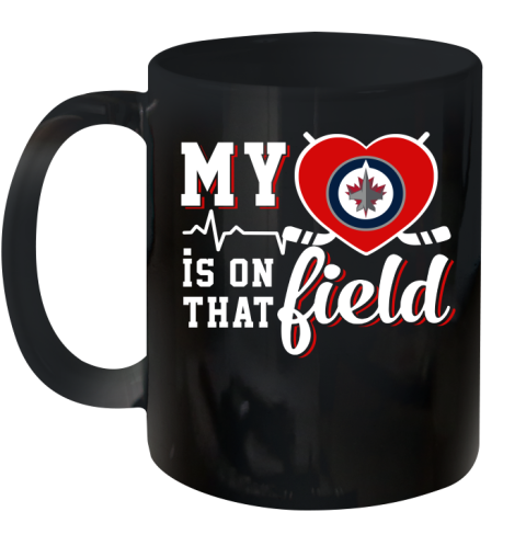 NHL My Heart Is On That Field Hockey Sports Winnipeg Jets Ceramic Mug 11oz