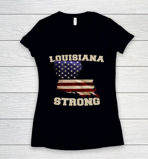Louisiana Strong T Shirt Proud Louisiana Women's V-Neck T-Shirt