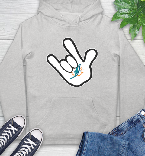 Miami Dolphins NFL Football Mickey Rock Hand Disney Hoodie