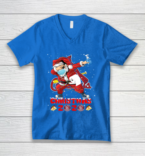 St.Louis Cardinals Funny Santa Claus Dabbing Christmas 2020 MLB V-Neck T-Shirt 5