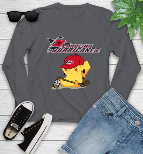 NHL Pikachu Hockey Sports Carolina Hurricanes Youth Long Sleeve 8