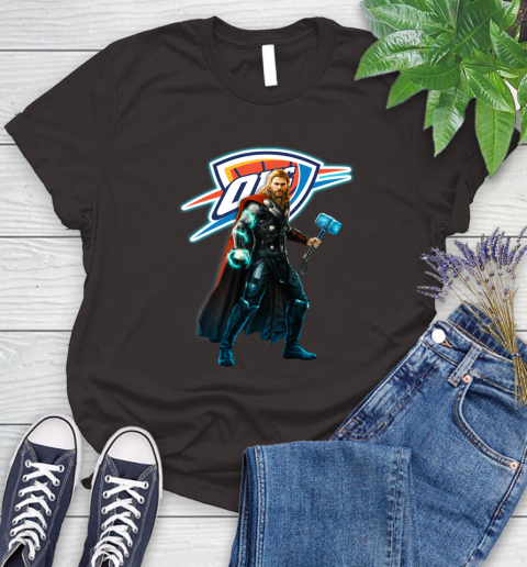 NBA Thor Avengers Endgame Basketball Oklahoma City Thunder Women's T-Shirt 8