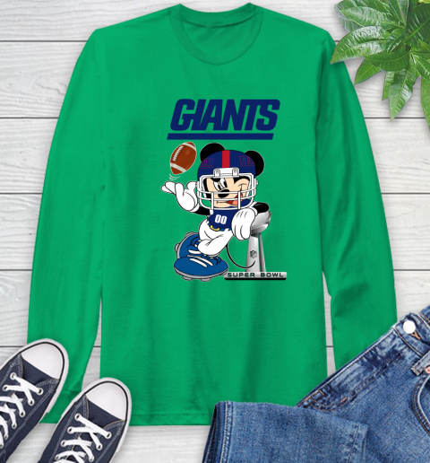 NFL newyork giants Mickey Mouse Disney Super Bowl Football T Shirt Long Sleeve T-Shirt 7