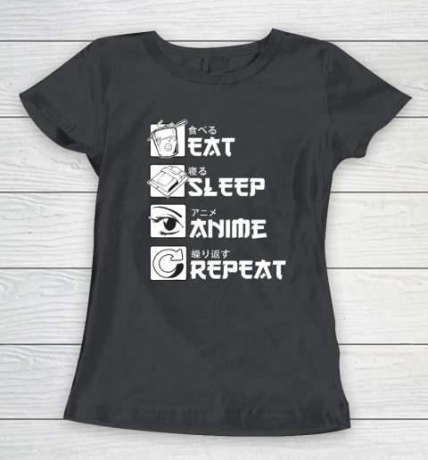 Eat Sleep Anime Repeat Shirt, Anime Manga Women's T-Shirt