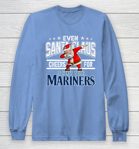 EveSeattle Mariners Even Santa Claus Cheers For Christmas MLB Long Sleeve T-Shirt 8