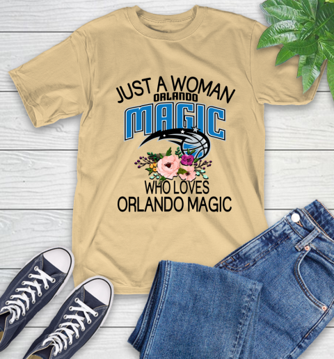 NBA Just A Woman Who Loves Orlando Magic Basketball Sports T-Shirt 6