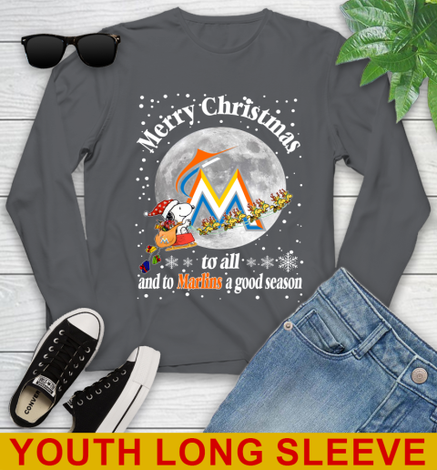 Miami Marlins Merry Christmas To All And To Marlins A Good Season MLB Baseball Sports Youth Long Sleeve 9