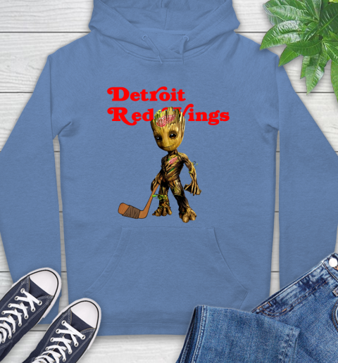 Detroit Red Wings NHL Hockey Groot Marvel Guardians Of The Galaxy Hoodie 11
