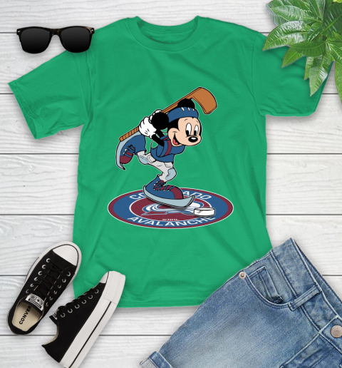 NHL Hockey Colorado Avalanche Cheerful Mickey Disney Shirt Youth T-Shirt 6