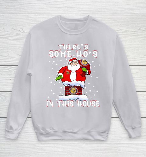 Minnesota Vikings Christmas There Is Some Hos In This House Santa Stuck In The Chimney NFL Youth Sweatshirt 3