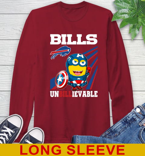 NFL Football Buffalo Bills Captain America Marvel Avengers Minion Shirt Long Sleeve T-Shirt 9