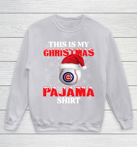 Chicago Cubs This Is My Christmas Pajama Shirt MLB Youth Sweatshirt 3