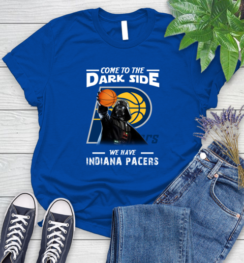 NBA Come To The Dark Side We Have Indiana Pacers Star Wars Darth Vader Basketball Women's T-Shirt 12