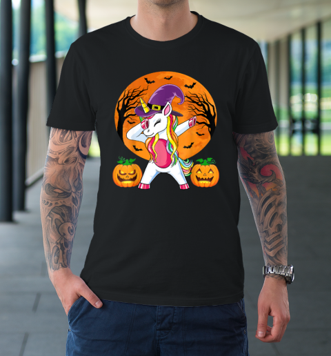 Cute Halloween Shirt Girls Women Witchy Unicorn Halloween T-Shirt