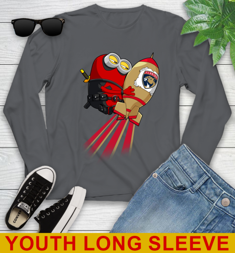NHL Hockey Florida Panthers Deadpool Minion Marvel Shirt Youth Long Sleeve 9
