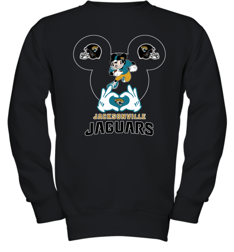 I Love The Jaguars Mickey Mouse Jacksonville Jaguars Youth Sweatshirt