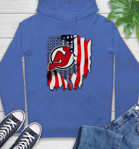 New Jersey Devils NHL Hockey American Flag Hoodie 9