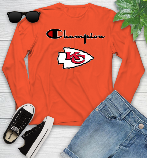 NFL Football Kansas City Chiefs Champion Shirt Youth Long Sleeve 2