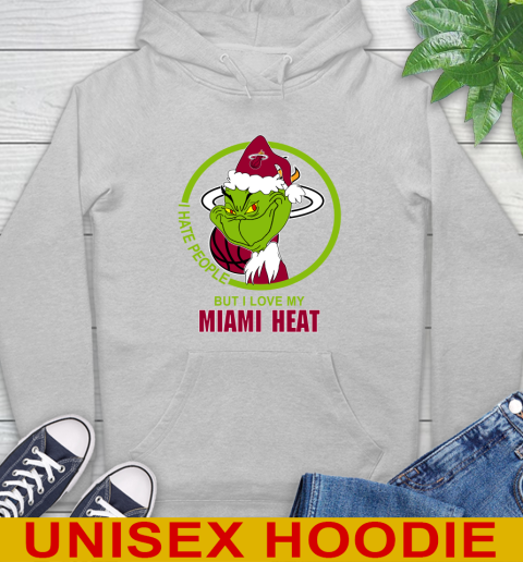 Miami Heat NBA Christmas Grinch I Hate People But I Love My Favorite Basketball Team Hoodie 6