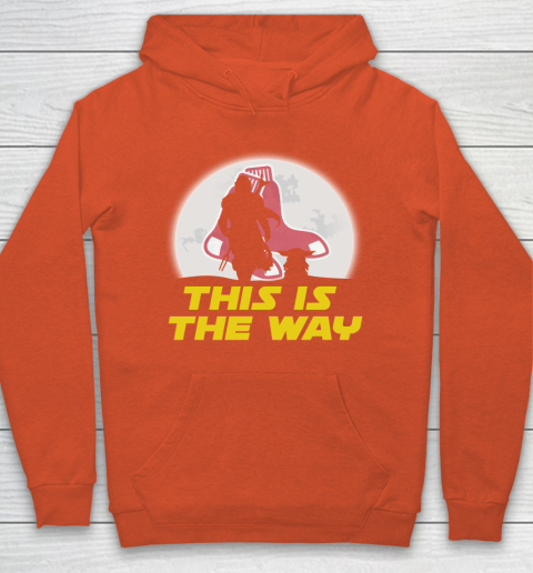 Boston Red Sox MLB Baseball Star Wars Yoda And Mandalorian This Is The Way Hoodie 3