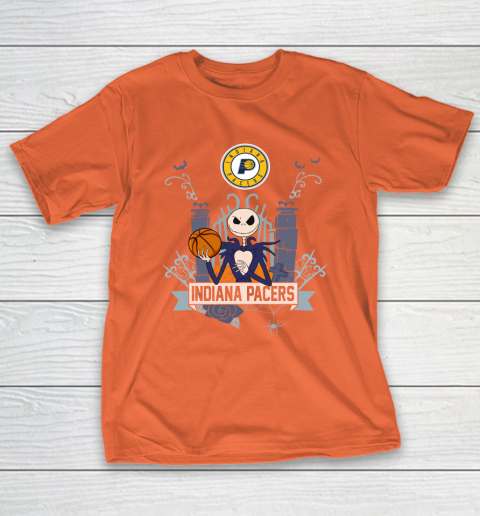 NBA Indiana Pacers Basketball Jack Skellington Halloween T-Shirt 4