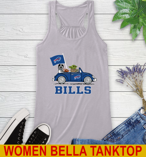 NFL Football Buffalo Bills Darth Vader Baby Yoda Driving Star Wars Shirt Racerback Tank 5
