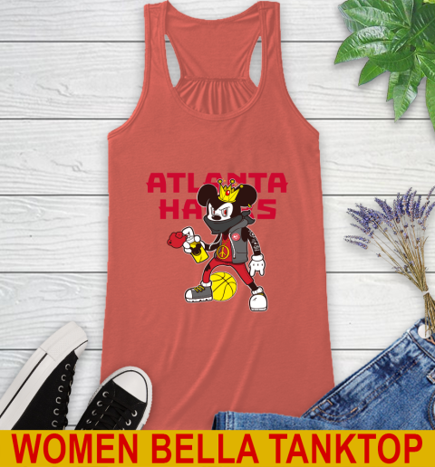 Atlanta Hawks NBA Basketball Mickey Peace Sign Sports Racerback Tank 4