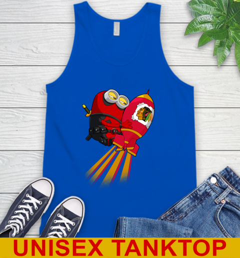 NHL Hockey Chicago Blackhawks Deadpool Minion Marvel Shirt Tank Top 5 NHL Hockey Chicago Blackhawks Deadpool Minion Marvel Shirt Tank Top - Image 5