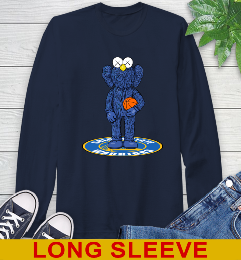 NBA Basketball Golden State Warriors Kaws Bff Blue Figure Shirt Long Sleeve T-Shirt 4