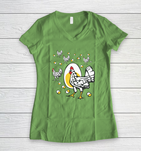 Roseanne Chicken Shirt  Funny Roseanne Rooster and Egg Women's V-Neck T-Shirt 4