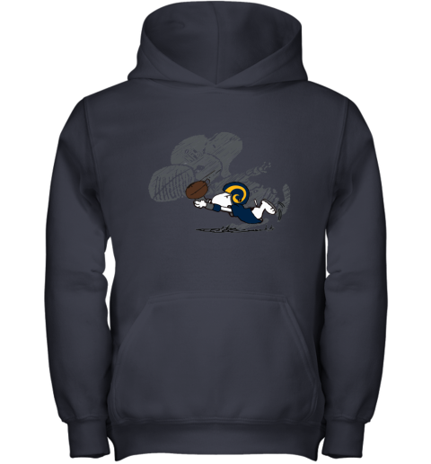 Los Angeles Rams Snoopy Plays The Football Game Youth Hoodie