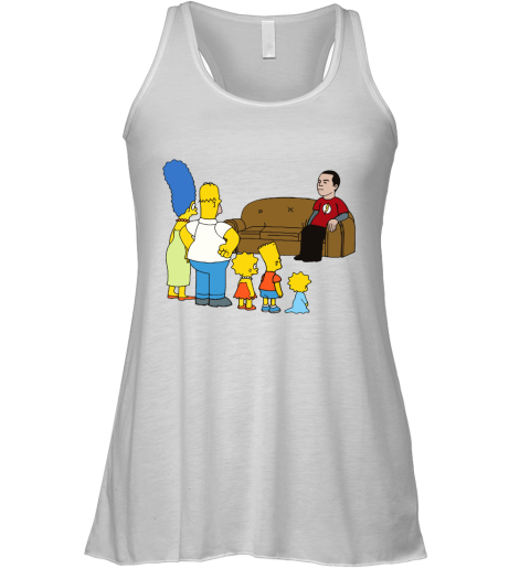 The Simpsons Family And Sheldon Cooper Mashup Racerback Tank