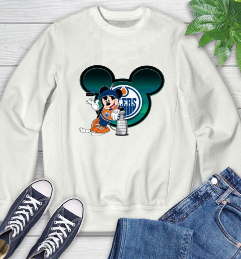 NHL Edmonton Oilers Stanley Cup Mickey Mouse Disney Hockey T Shirt Sweatshirt
