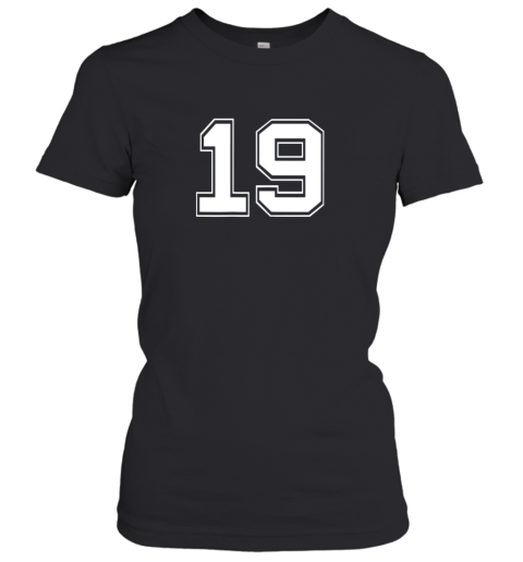 Number 19 Shirt Baseball Football Soccer Birthday Gift Women's T-Shirt